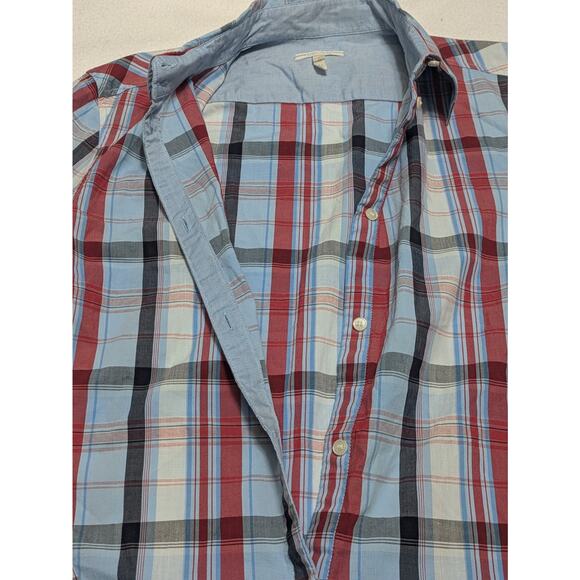 Escada Sport Shirt Button Up Women Red White Blue Plaid Small Top Blouse - Picture 6 of 10